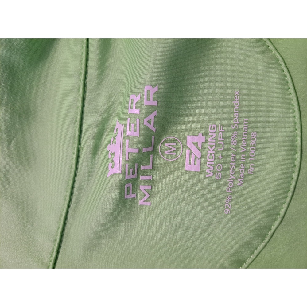 Peter Millar E4 Womens Lime Green 1/4 Zip Cactus Logo Golf Pullover Size M - Picture 4 of 7